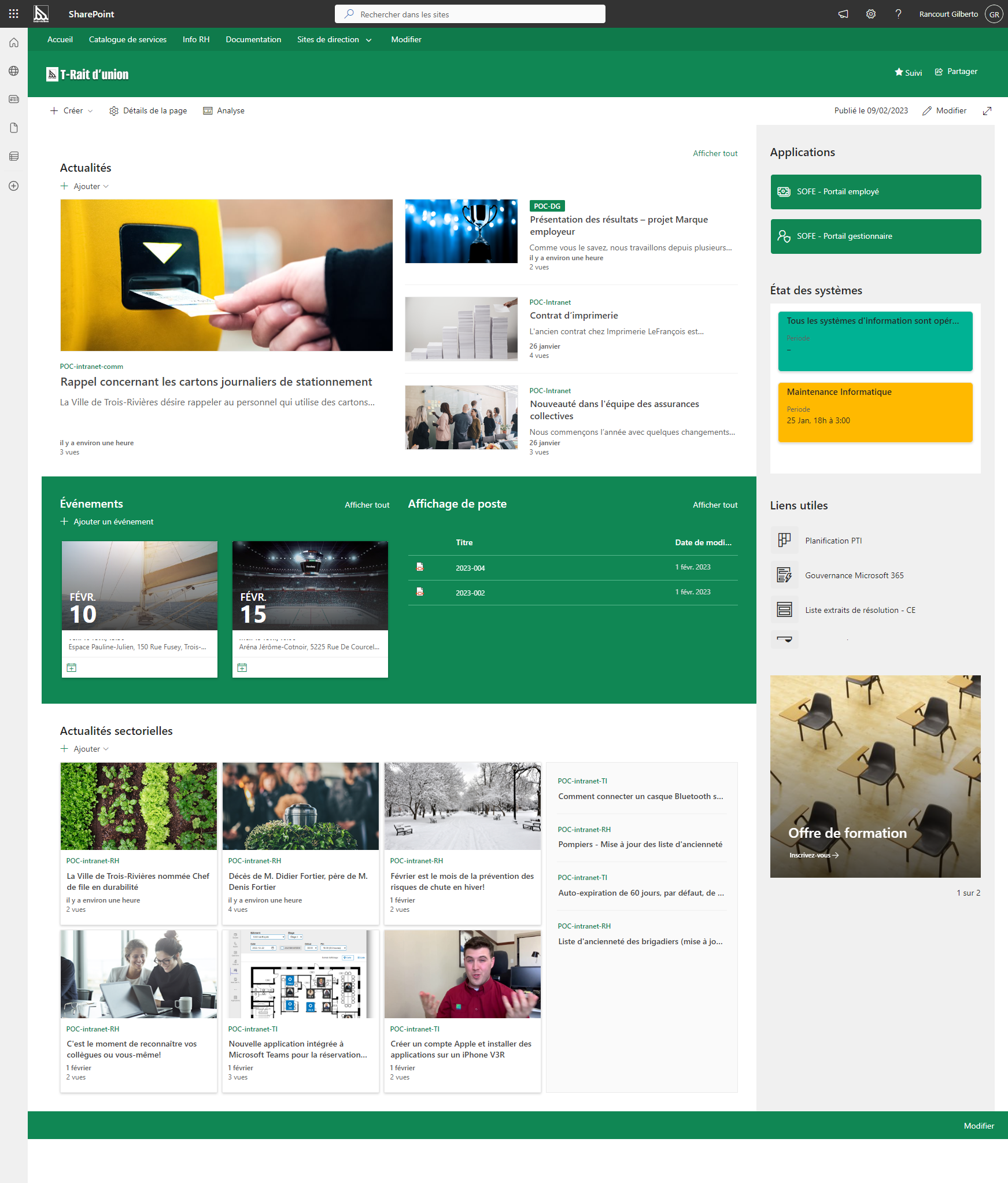 Prototype de la page d’accueil à la fin du sprint 1