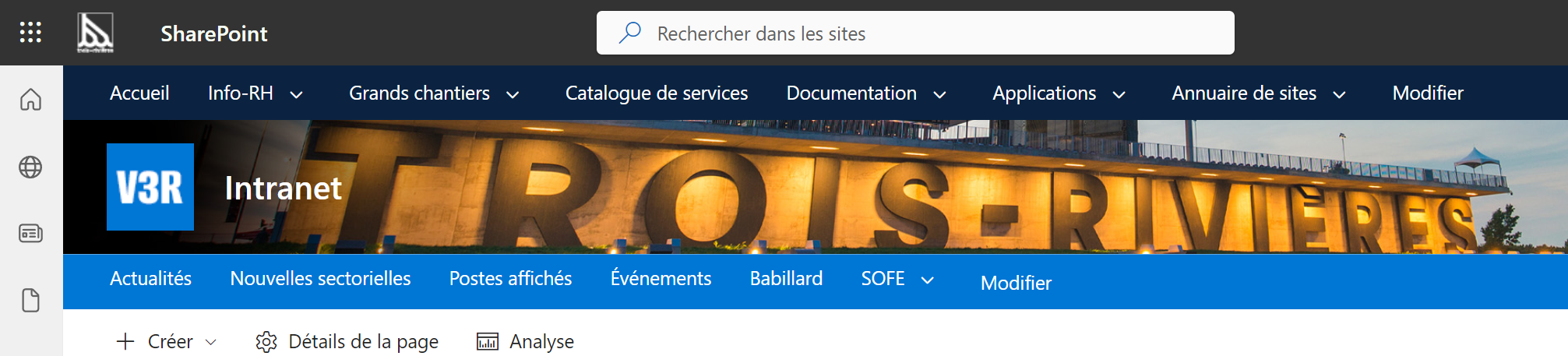 En-tête étendu avec bannière d’image sur la page d’accueil